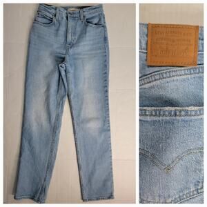 Levis Premium Jeans Womens 26 70s High Rise Slim Straight Big E Stretch